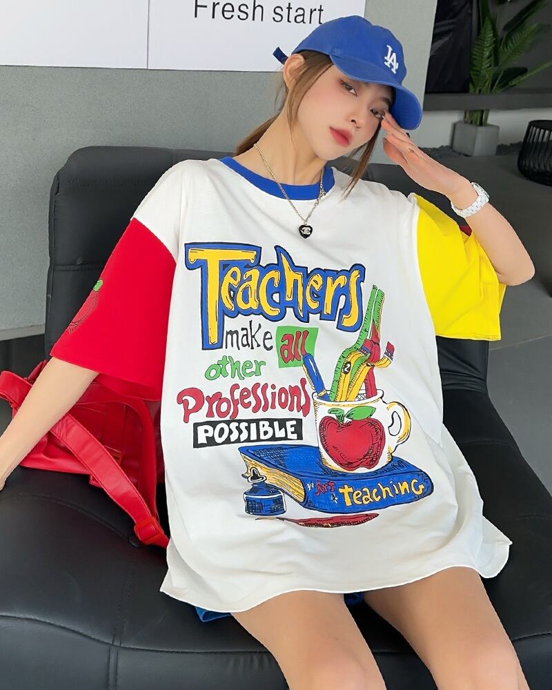 【半額!期間限定!!】カジュアル キュート ルーズ Tシャツins-6611