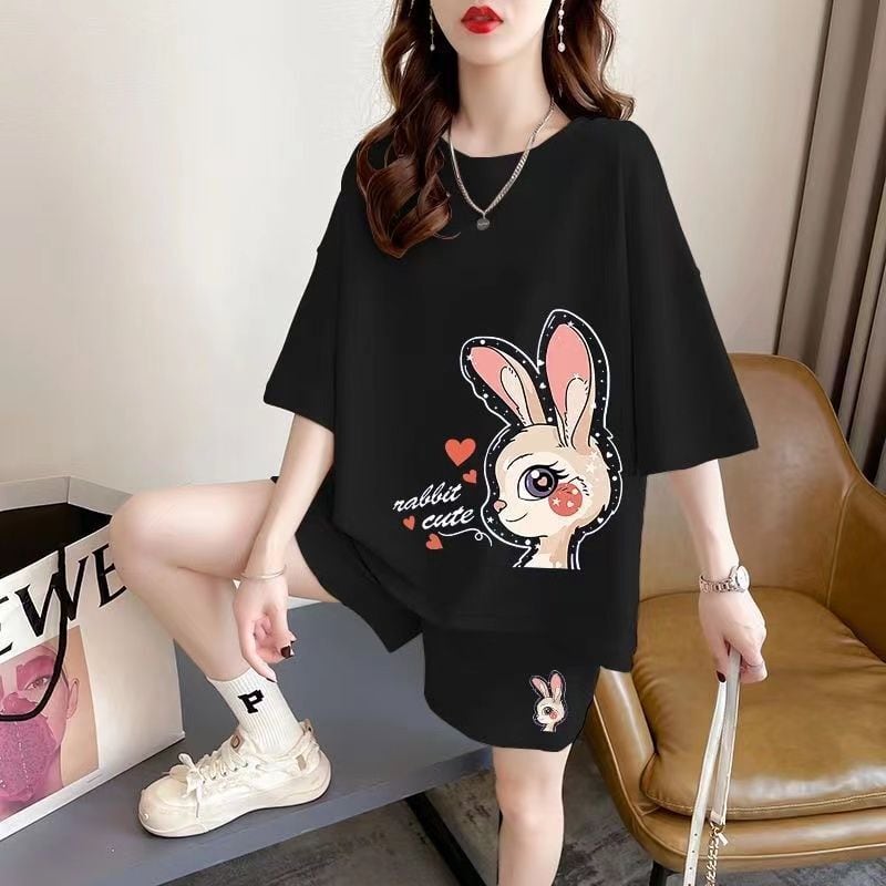 今季マストバイ 大人可愛い ルーズ 半袖Tシャツⅹパンツセット全3色 ins-8202