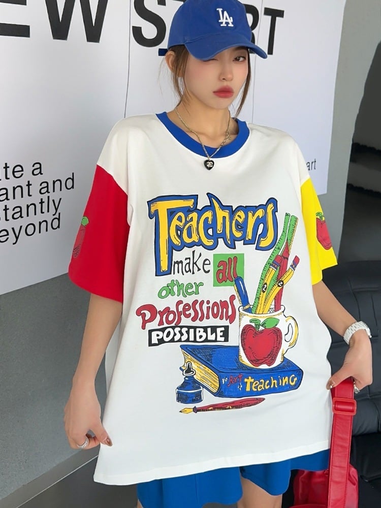 【半額!期間限定!!】カジュアル キュート ルーズ Tシャツins-6611