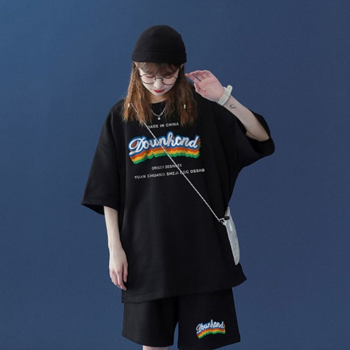 【半額セール】早い者勝ち 半袖Tシャツⅹパンツセット全4色 男女兼用ins-6553