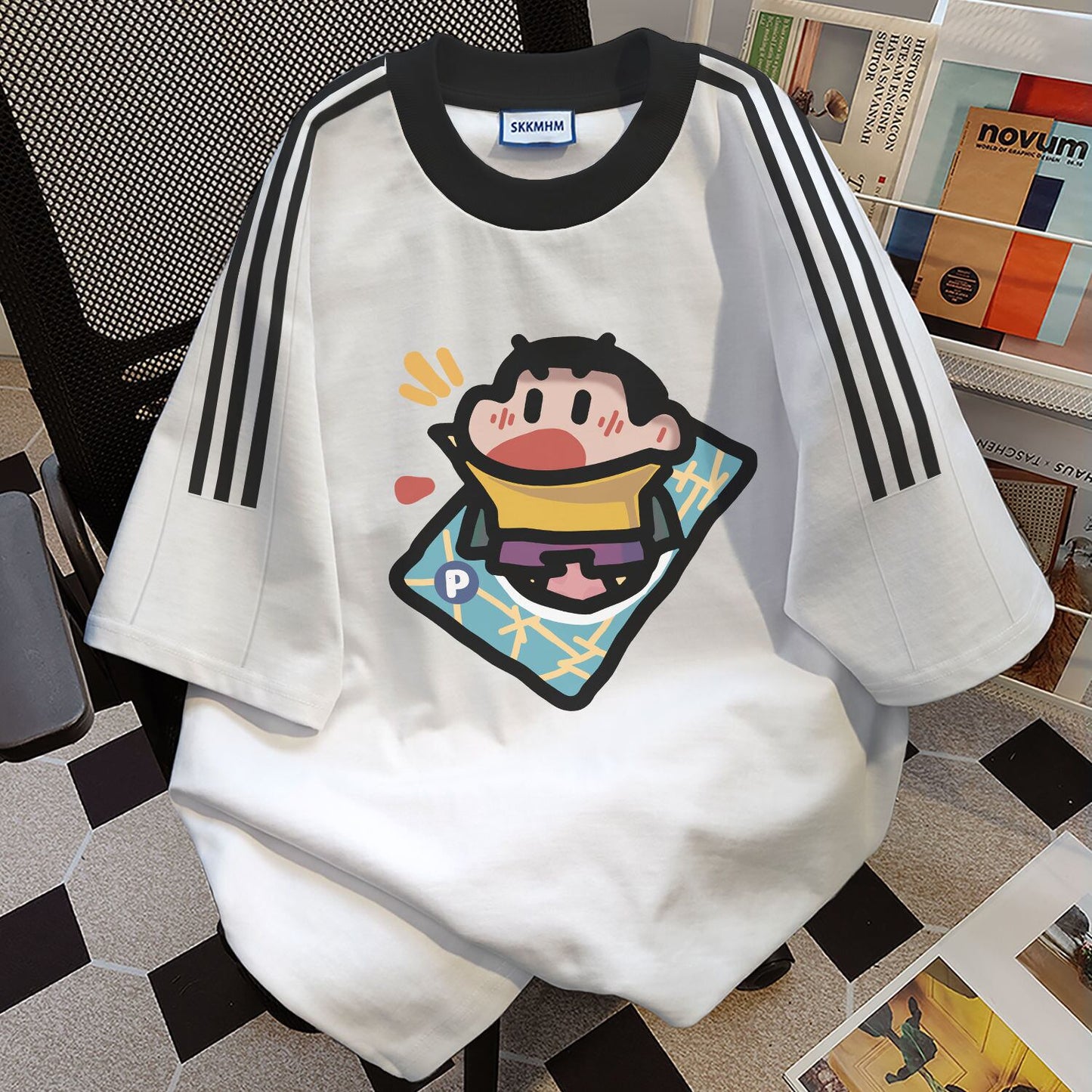 売り切れ必至 好感度満載 プリント 切り替え全3色 Tシャツ カットソーins-8537