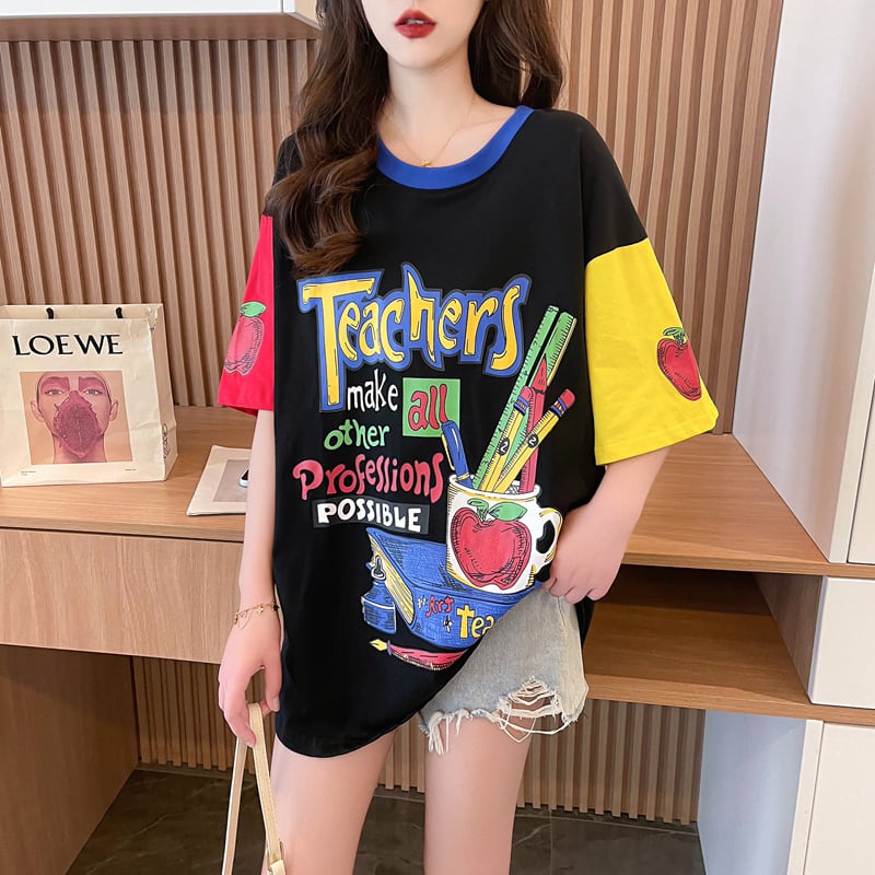 【半額!期間限定!!】カジュアル キュート ルーズ Tシャツins-6611