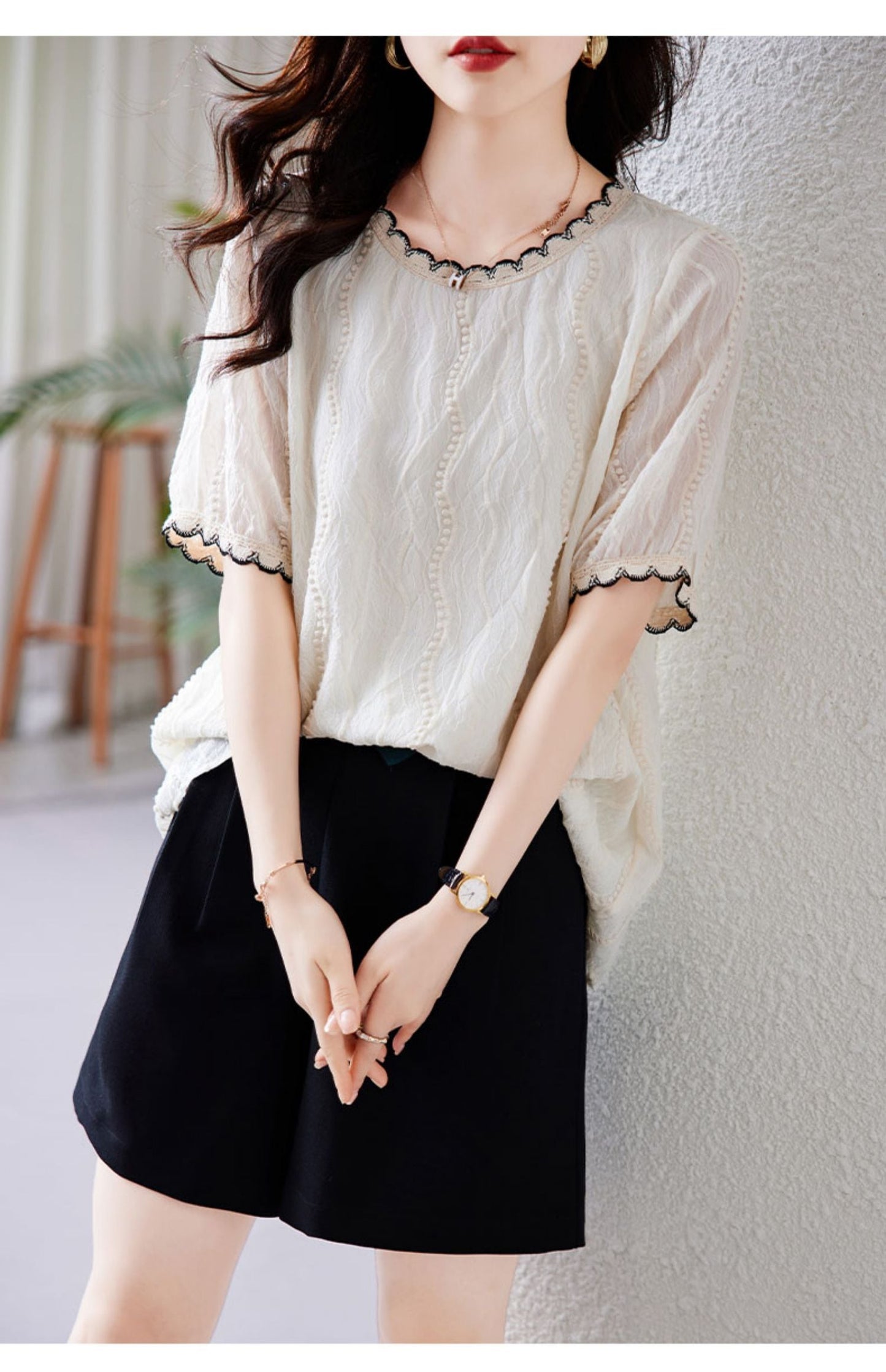 話題沸騰中 上質 美人度アップ 半袖Tシャツins-8367