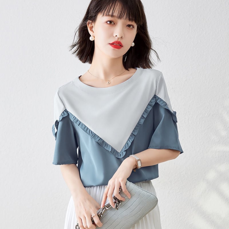 【半額!期間限定!!】 定番シンプル ファッション 上質 シフォン 半袖ins-6595