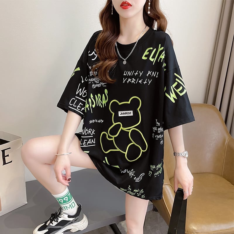 【半額!期間限定!!】早い者勝ちカジュアル 好感度満載 刺繍 半袖 Tシャツ ins-3543
