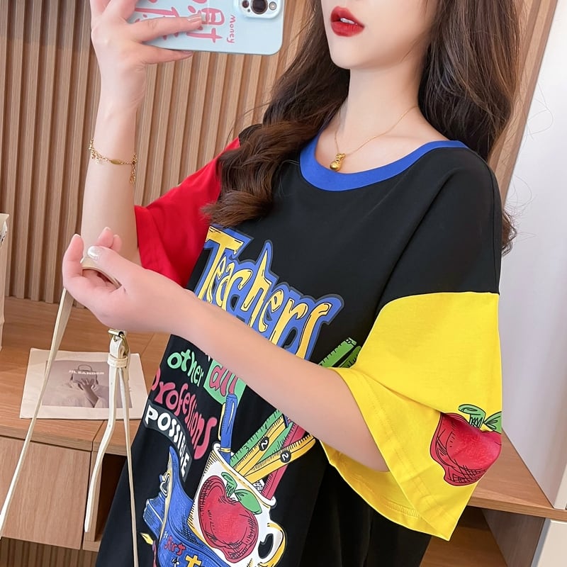 【半額!期間限定!!】カジュアル キュート ルーズ Tシャツins-6611