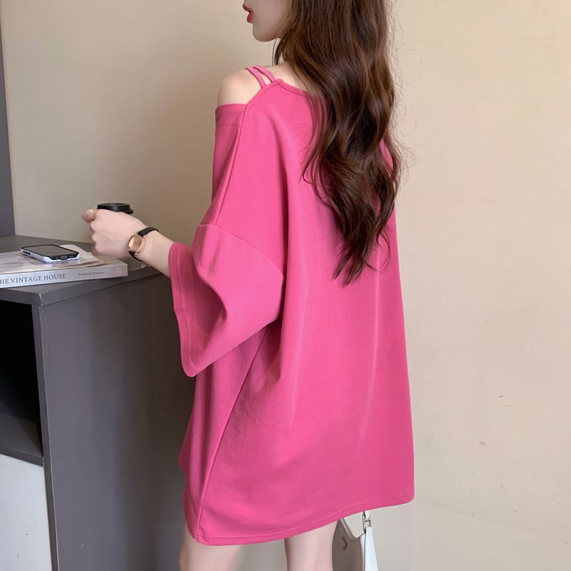 美人度アップ キュート カジュアル 全3色 半袖Tシャツ カットソー ins-8613