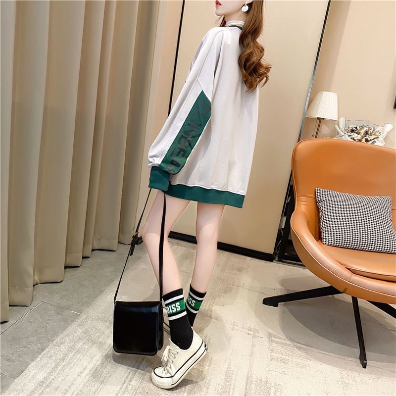 【半額!期間限定!!】大好評 絶対流行 カジュアル  プリント カラーマッチング スウェットins-8117