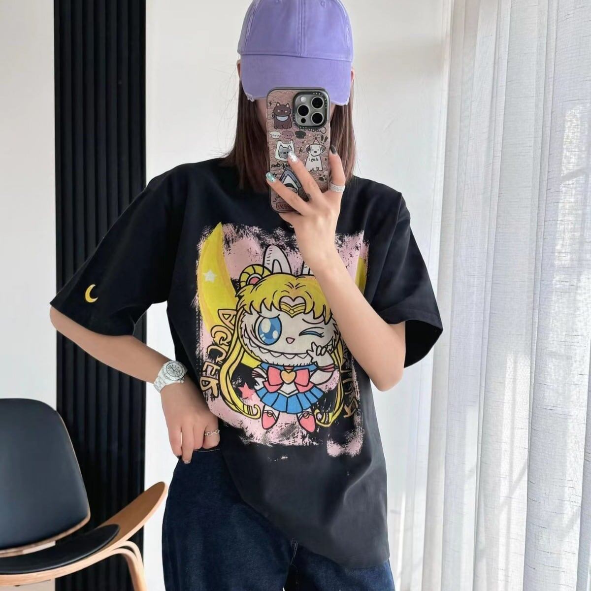 今季も大流行 刺ロゴ ゆったり ユニセックス 全3色 半袖 Tシャツ  ins-4852