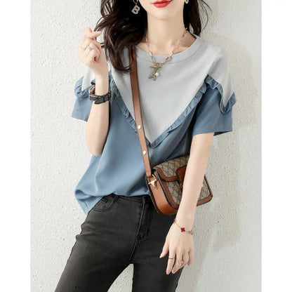 【半額！期間限定！！】 定番シンプル ファッション 上質 シフォン 半袖ins-6595