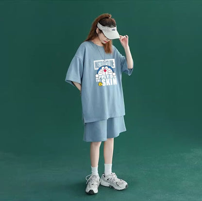 好感度UP カジュアル シンプル 半袖Ｔシャツⅹパンツセット全4色ins-8203