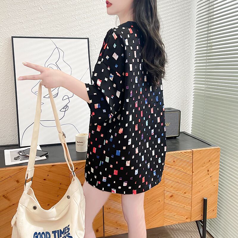 着回し力抜群 個性派 カジュアル  ゆったりトップス 半袖Tシャツ 全2色ins-8263