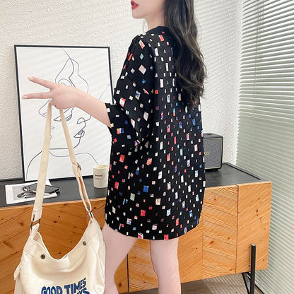 着回し力抜群 個性派 カジュアル  ゆったりトップス 半袖Tシャツ 全2色ins-8263