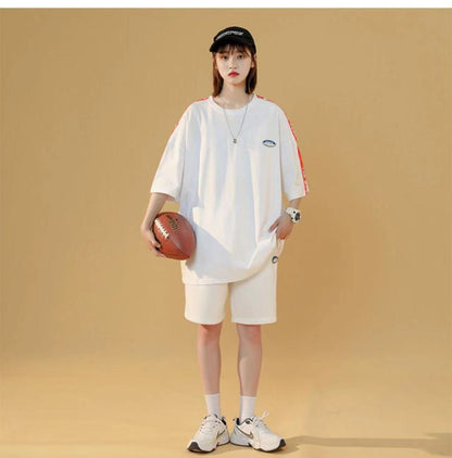 今季マストバイ カジュアル  ルーズ  半袖Ｔシャツⅹパンツセット全2色ins-8197