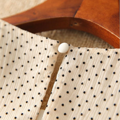 大好評 エレガント シフォン ドット柄 半袖ワンピースins-8419