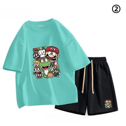 超人気  ファッション男女兼用 半袖Ｔシャツⅹパンツセット全6色ins-6593