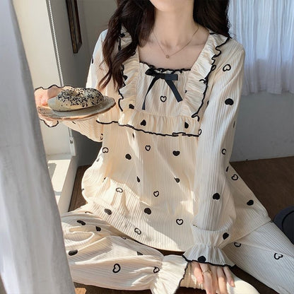 超人気 大人可愛い ファッション キュート 上質 フレアスリーブ パジャマins-4927