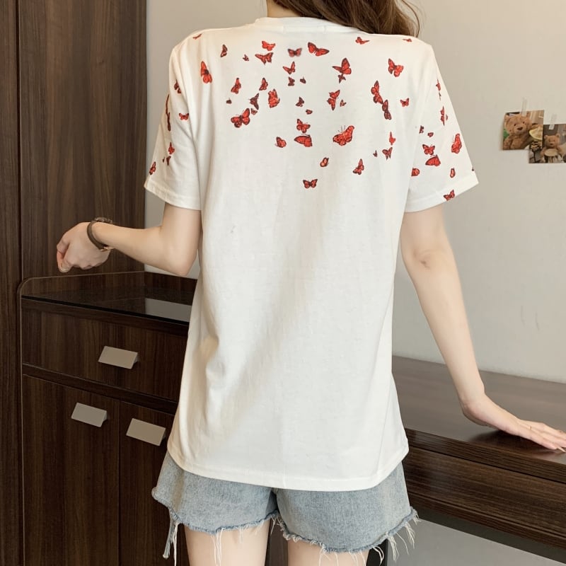 オシャレ度満点 着心地抜群 プリント半袖 Tシャツins-8211