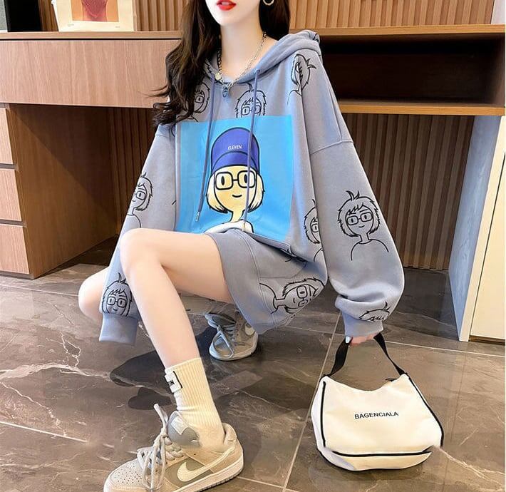 【店舗販促品】 美人度アップ プリント パーカー  全3色ins-4938
