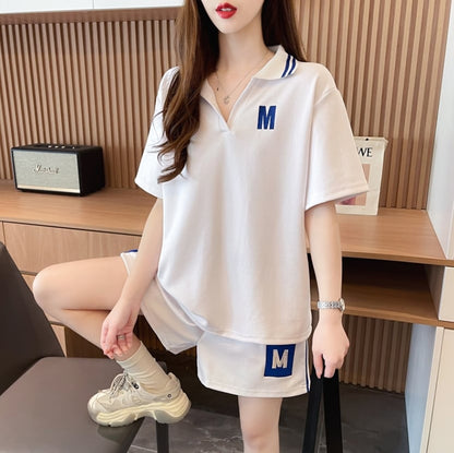 売り切れ必至 ルーズ  半袖Ｔシャツⅹパンツセット全2色ins-8190