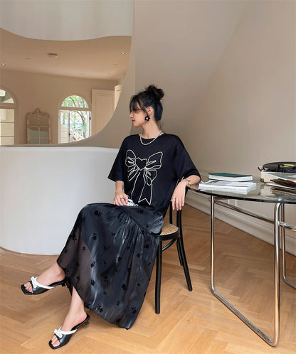 美人度アップ 新作 スウィート 切り替え 花柄 半袖 ワンピースins-8222