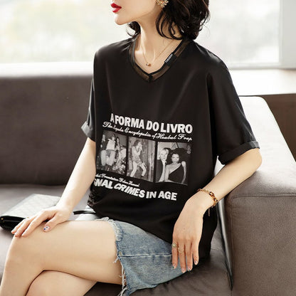 話題沸騰中 着回し力抜群 ファッション プリント 2色選択 半袖Tシャツins-8621
