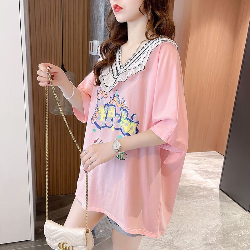 【半額！期間限定！！】オシャレ度満点 着心地抜群 キュート プリント 全3色 Tシャツ カットソーins-8536