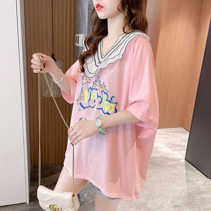 【半額！期間限定！！】オシャレ度満点 着心地抜群 キュート プリント 全3色 Tシャツ カットソーins-8536