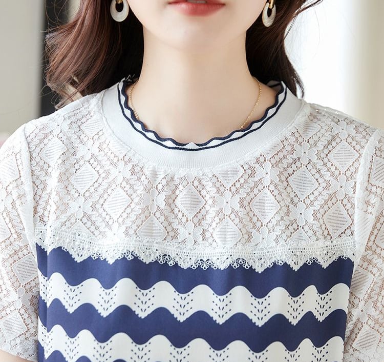 上質 売り切れ必至 ファッション 切り替え 半袖ワンピースins-8410