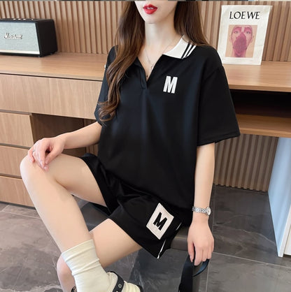 売り切れ必至 ルーズ  半袖Ｔシャツⅹパンツセット全2色ins-8190