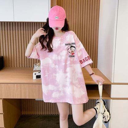 超人気 ロゴ プリント  ゆったり 3色 半袖Tシャツins-8348