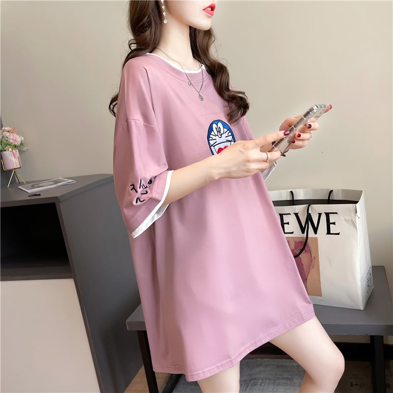 好感度満載 ラウンドネック プリント Tシャツ カットソー全3色ins-8223