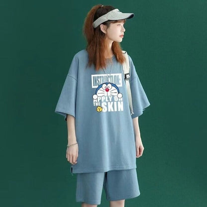 好感度UP カジュアル シンプル 半袖Ｔシャツⅹパンツセット全4色ins-8203