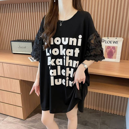 ファッション 個性派 切り替え プリント 3色選択 半袖Tシャツins-8548