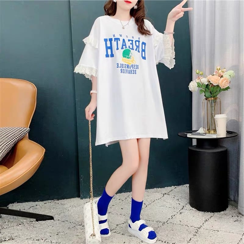 話題沸騰中  プリント ビッグロゴ ゆったり 半袖Tシャツ 全3色ins-8252