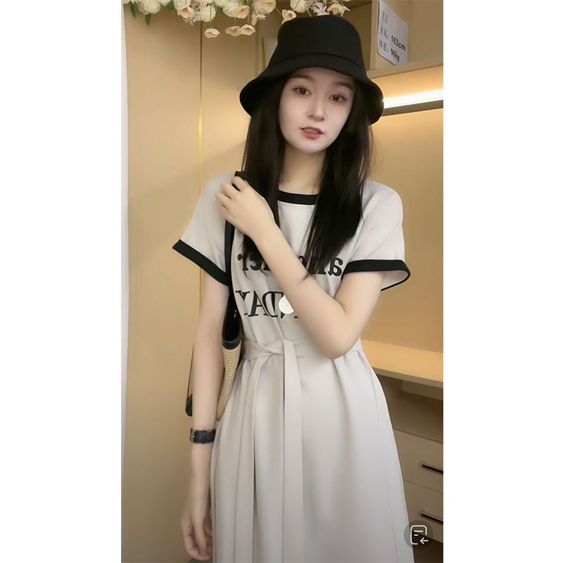 売り切れ必至 上質 簡潔 半袖Tシャツワンピースins-8288