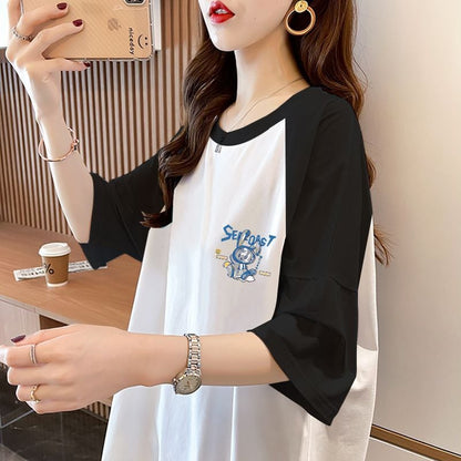 定番シンプル 4色選択可 プリント  Tシャツ カットソーins-8274