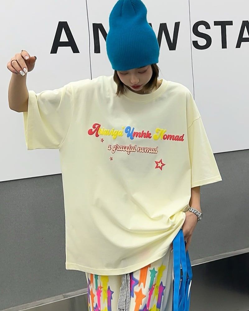 大好評  ファッション 個性派 半袖Tシャツins-8072