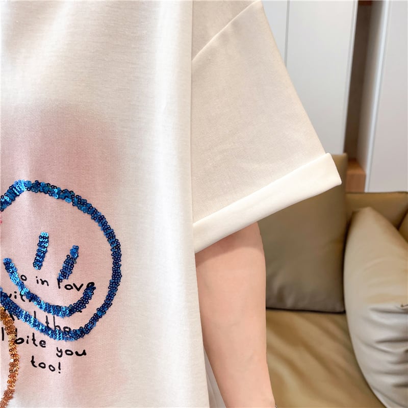 今季マストバイ  特別デザイン スウィート プリント 全2色 半袖Tシャツins-8538