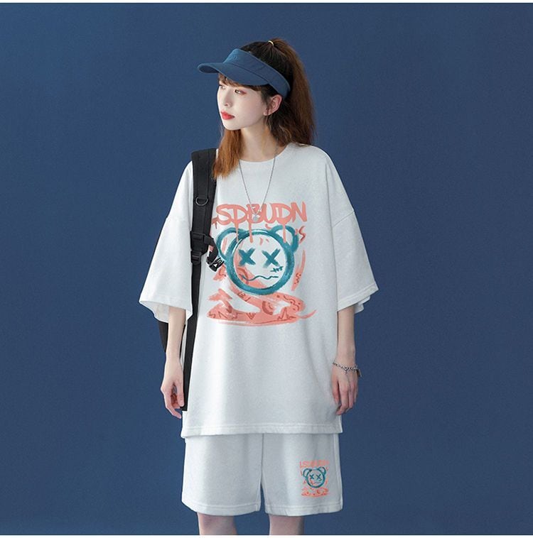 早い者勝ち 半袖Ｔシャツⅹパンツセット全4色 男女兼用ins-6554
