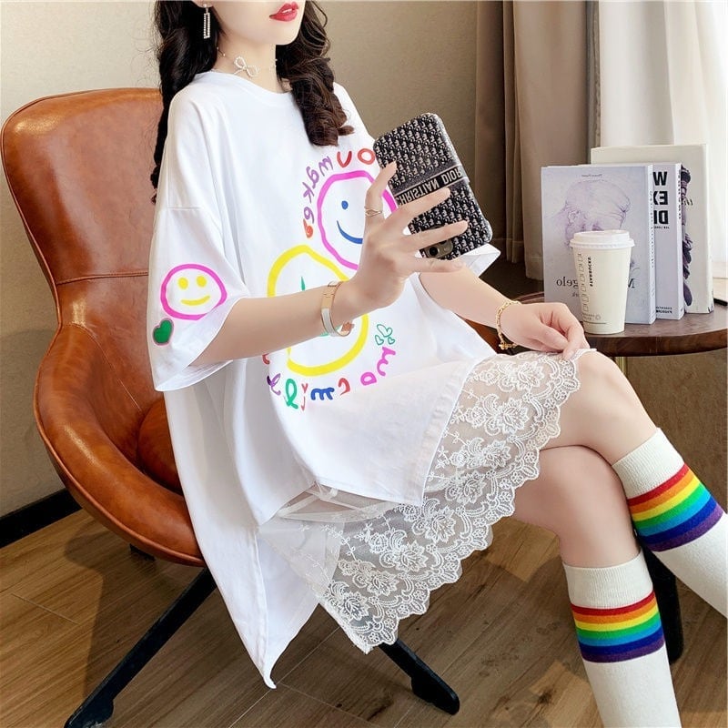 新作 レイヤード風 ロゴ プリント ゆったり 半袖 Ｔシャツ 全3色ins-4948