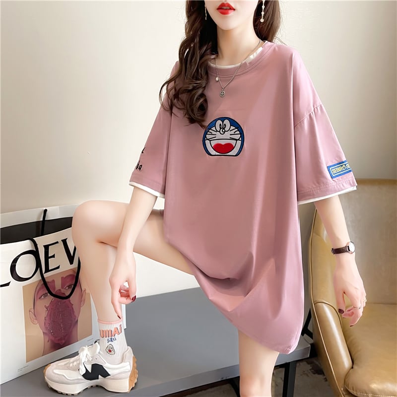 好感度満載 ラウンドネック プリント Tシャツ カットソー全3色ins-8223