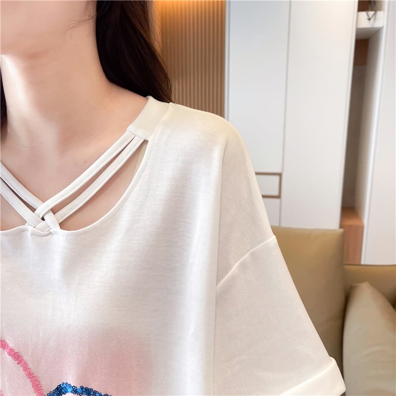 今季マストバイ  特別デザイン スウィート プリント 全2色 半袖Tシャツins-8538