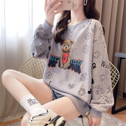 超人気 !存在感アップ ビッグロゴ ゆったり 花柄 スウェット全6色 ins-4931