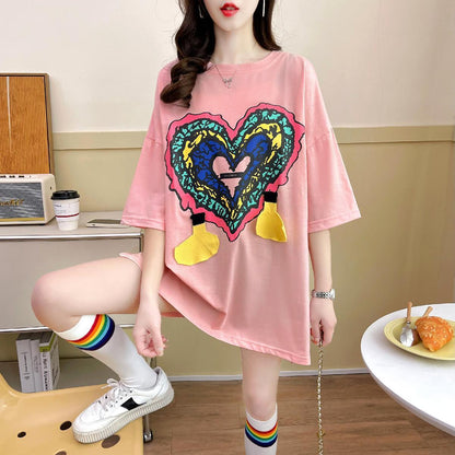 おすすめ カジュアル シンプル ゆったり 半袖Tシャツins-8136