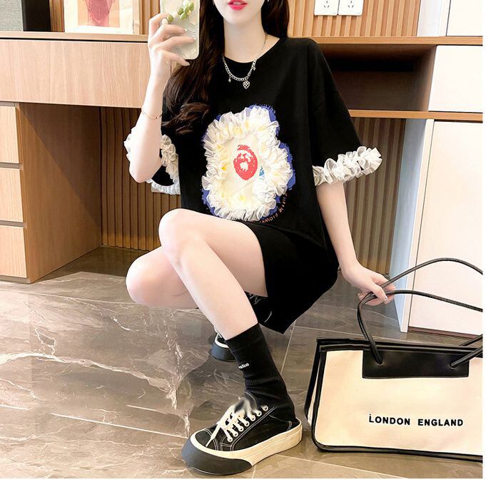 新作 個性的なデザイン 好感度満載 ラウンドネック  Tシャツ カットソーins-8405