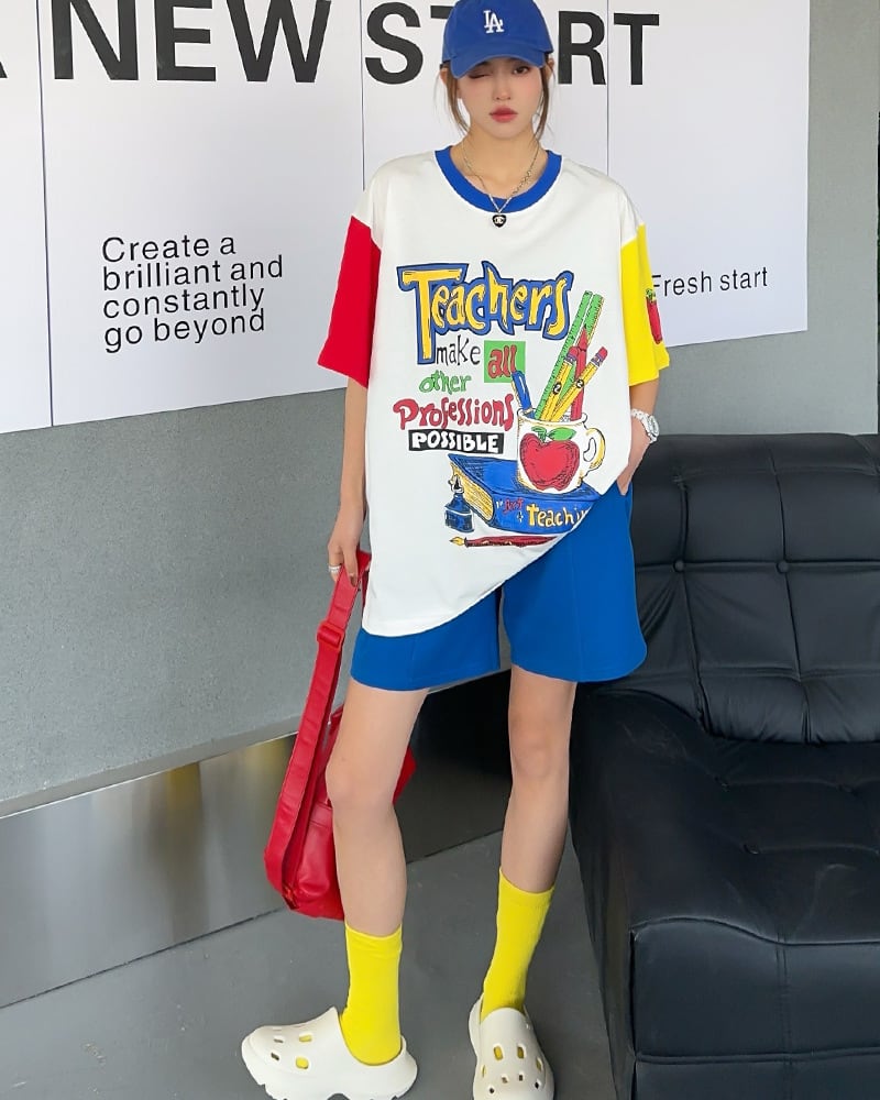 【半額！期間限定！！】カジュアル キュート ルーズ Tシャツins-6611