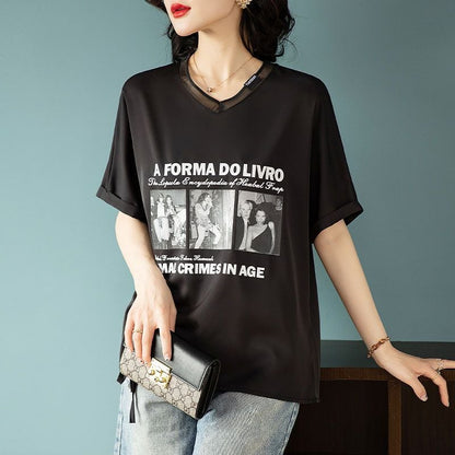 話題沸騰中 着回し力抜群 ファッション プリント 2色選択 半袖Tシャツins-8621