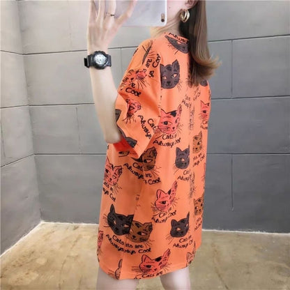 話題沸騰中 ゆったり ロング丈 切り替え 2色半袖Tシャツins-8132