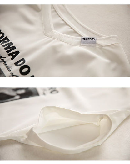 話題沸騰中 着回し力抜群 ファッション プリント 2色選択 半袖Tシャツins-8621